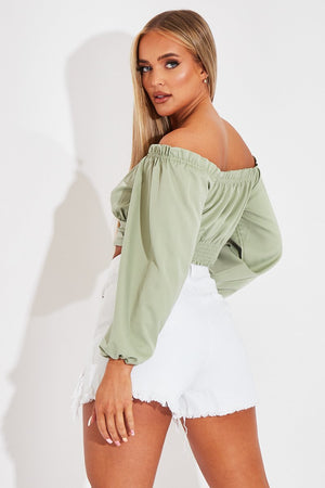 White Denim Extreme Rip Front Shorts - Aarya