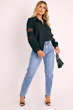 Mid Wash Blue Mom Fit Jeans - Parisa