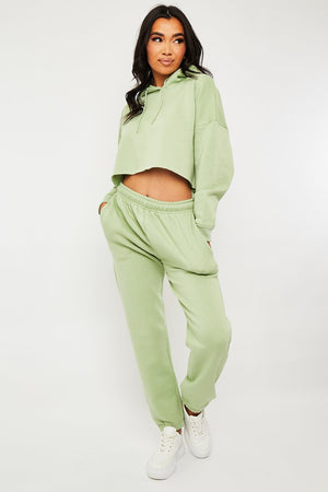 Mint Cropped Oversized Hoodie and Joggers Co-ord - Karenza