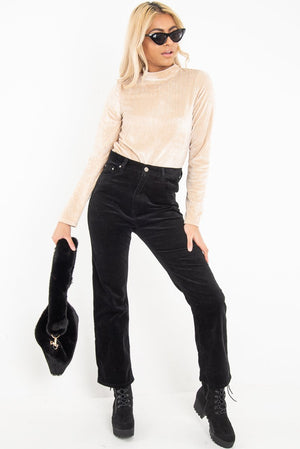 Black Corduroy Mom Jeans - Oprah-Jeans