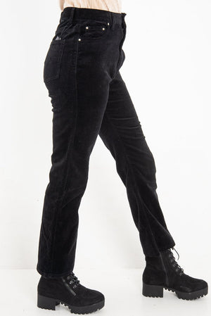 Black Corduroy Mom Jeans - Oprah-Jeans