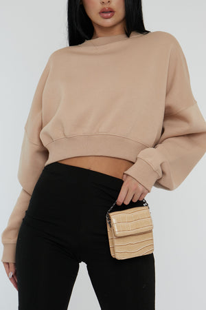 Sand Cropped Sweatshirt - Daneen