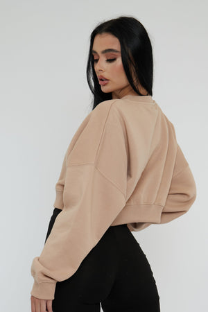 Sand Cropped Sweatshirt - Daneen