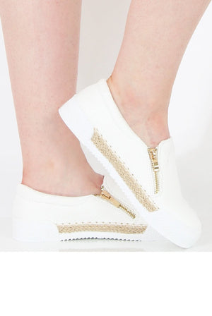 White Snakeskin Skater - Sophie