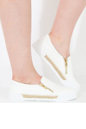White Snakeskin Skater - Sophie