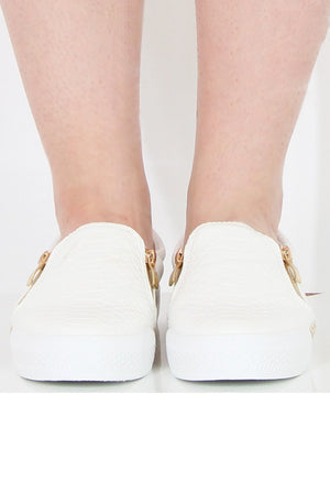 White Snakeskin Skater - Sophie