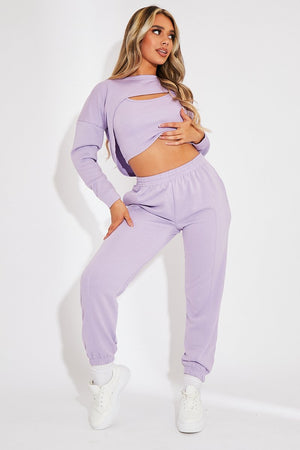 Lilac Top + Joggers 3 Piece Co-ord - Julie