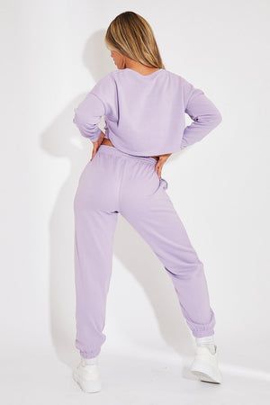 Lilac Top + Joggers 3 Piece Co-ord - Julie