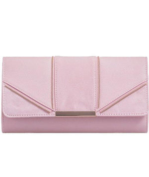Zip Effect Clutch - Celeste