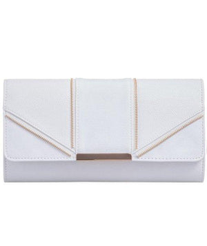 Zip Effect Clutch - Celeste