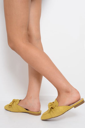 Yellow Bow Front Mules - Rahab
