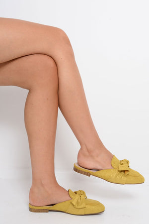 Yellow Bow Front Mules - Rahab