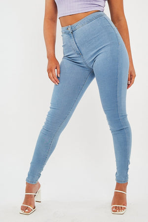 Light Blue High Waist Stretch Jeggings - Annaliza