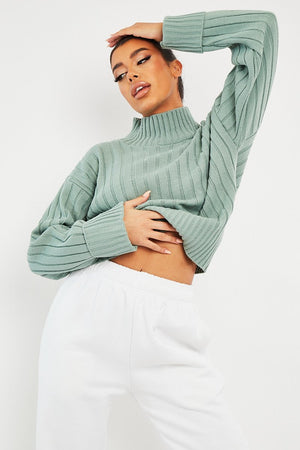 Sage Knit High Neck Jumper - Jaelynn