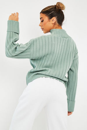 Sage Knit High Neck Jumper - Jaelynn