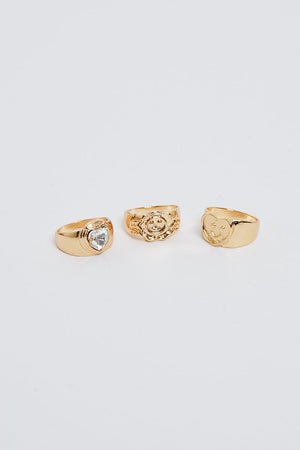 Gold Statement Ring Pack - Janae