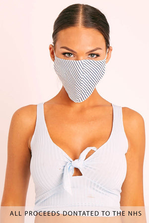 White Striped Face Mask - Gerry