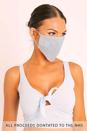 White Striped Face Mask - Gerry
