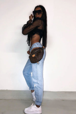 Blue Denim Extra Long Straight Leg Jeans - Blaise