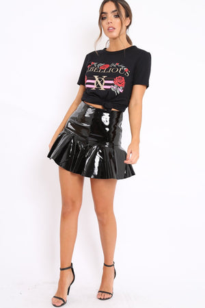 Black Rebellious Slogan T-shirt - Casey
