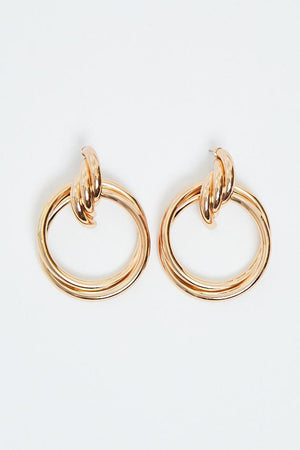 Gold Stacked Hoop Earrings - Zoja
