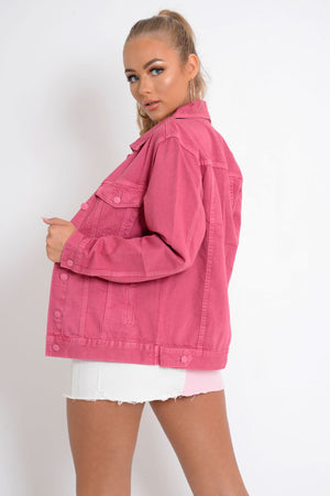 Pink Long Sleeved Denim Jacket - Safiya