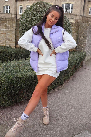 White Front Pocket Sweatshirt Mini Dress - Niamh
